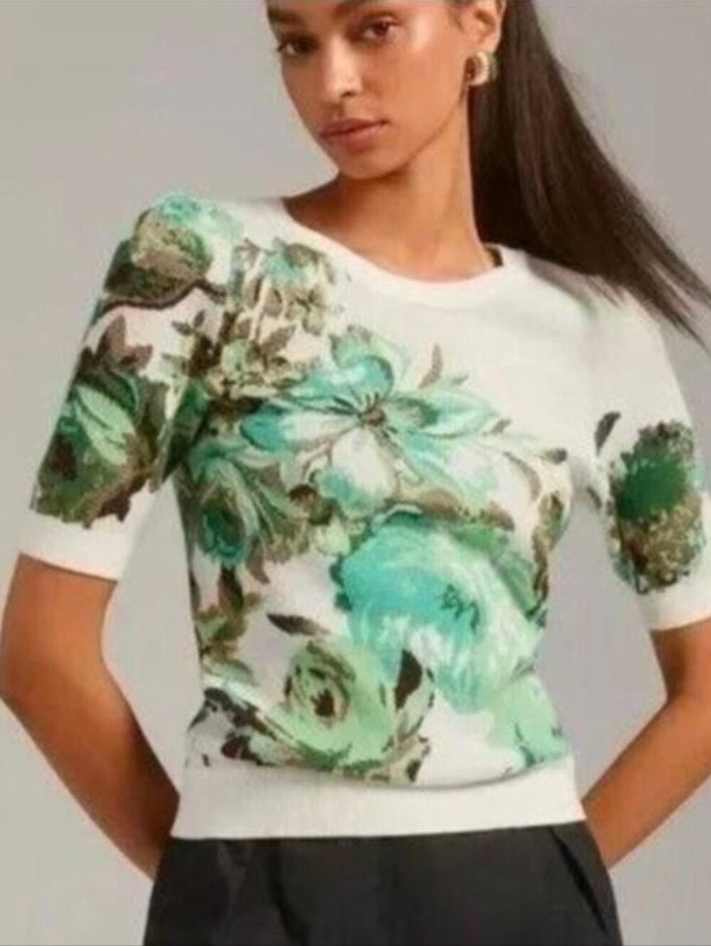 Anthropologie Maeve Harmon Jacquard Sweater Size Small